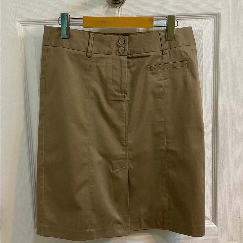 RW&CO Tan Knee Length Pencil Skirt Office Women’s Size 6 Spring Clean Beauty